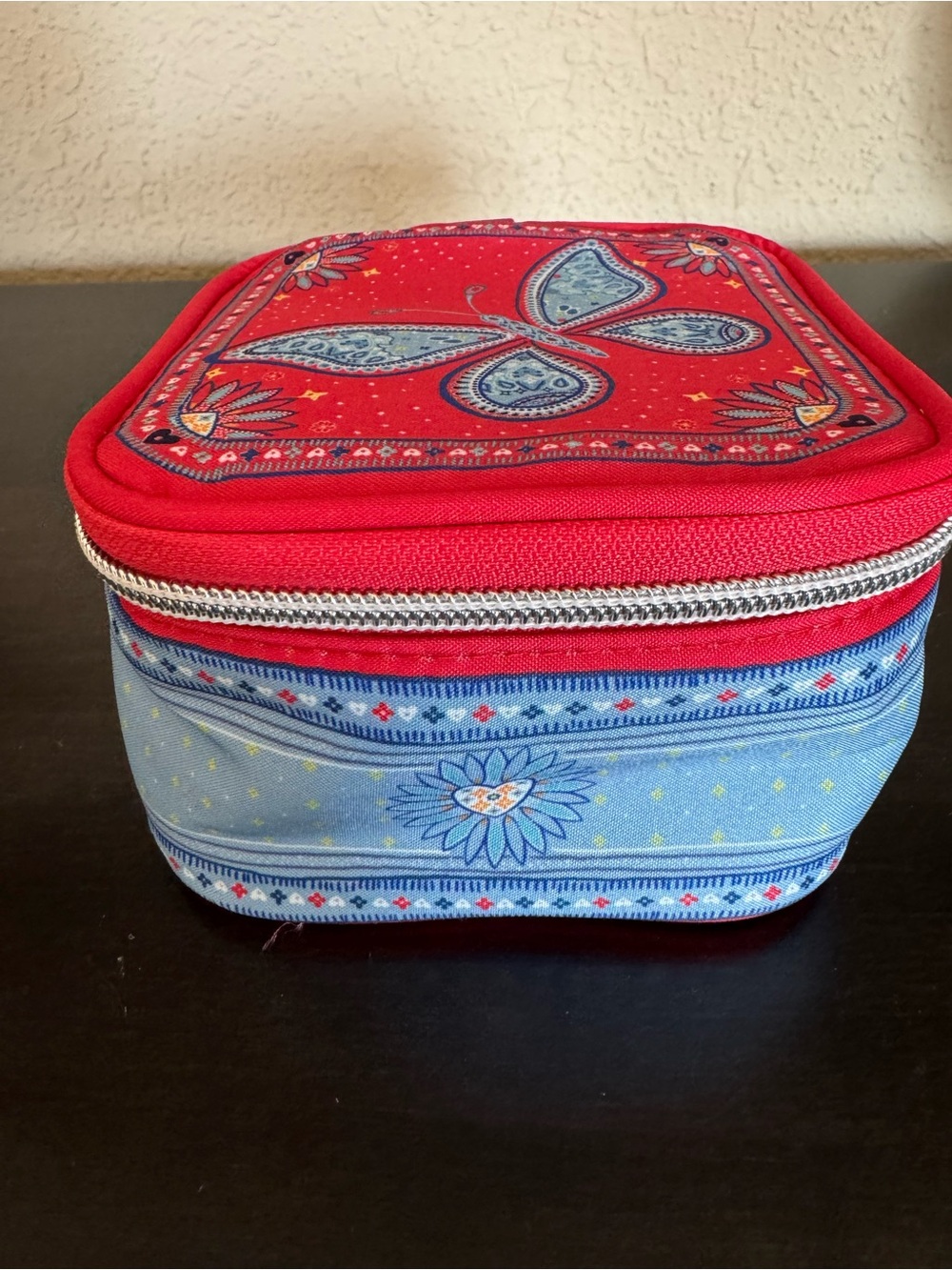 Brighton Compact Red and Light Blue jewelry Case - Picture 2 of 7